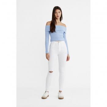 Stradivarius 1400 Regular Waist Skinny Jeans White