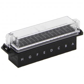 Caja de fusibles HELLA 8JD 005 993-061 - 8 polos, conectores de tipo plano (6,3x0,8) y axial (2,8x0,8)