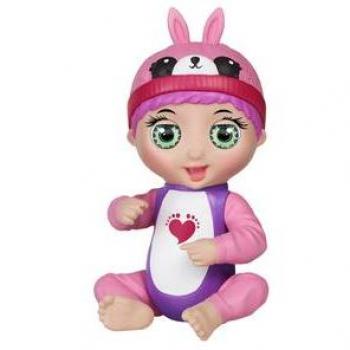 BANDAI 82795 Tiny Toes - Muñeca interactiva Conejo Rosa (14 cm)