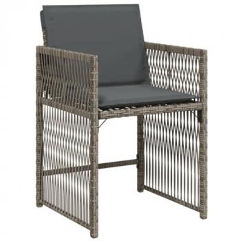 Sillones de jardín con cojines 4 uds ratán sintético gris