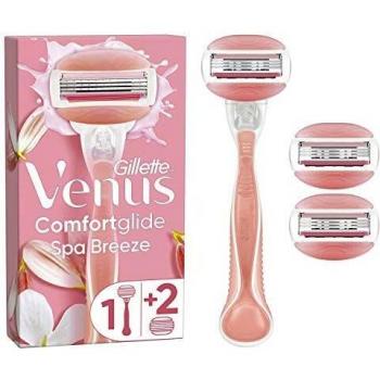 Gillette Venus ComfortGlide Spa Breeze Women's Razor +, 3 2-In-1 Razor Blade Refills, with Shaving Gel Bars