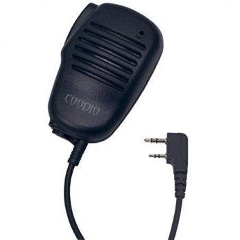 Coodio Kenwood Radio Mini Micrófono 2 Pin Micro Altavoz Auriculares [RainProof] Policía Seguridad y Bodyguard Para 2-Pin Kenwood Plug Walkie-Talkie Transceptor Emisor y Receptor PMR