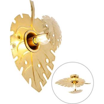 Aplique de diseño oro envejecido Carballo, estilo oriental, sin bombilla, E27, acero