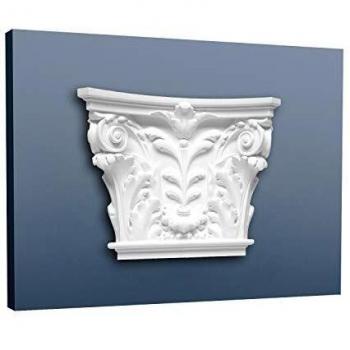 Capitel Corintio K251 de Estuco Ligero y Resistente con Motivo de Hoja de Acanto - Orac Decor