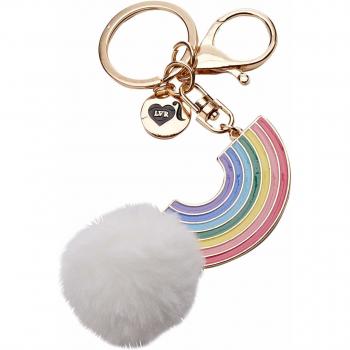 Llavero. La Vecina Rubia Arcoiris Pom
