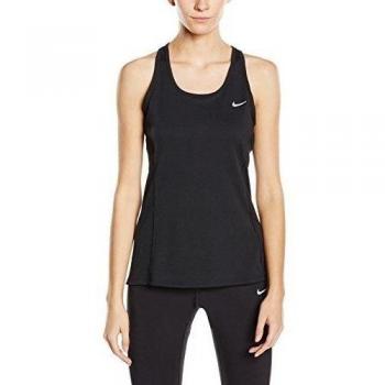 Nike Dri-Fit Contour Tank - Camiseta para mujer, color negro / plateado, talla L