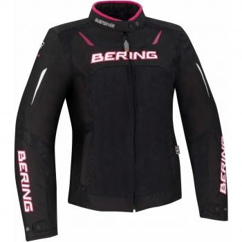 BERING Lady Twist - Chaqueta para moto, color negro/fucsia, 48