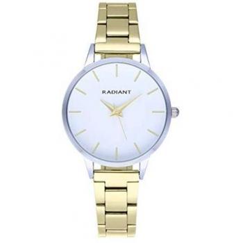 Reloj analógico para Mujer de Radiant. Colección Light. Reloj de Brazalete Dorado con Esfera Plateada. 3ATM. 33.50mm. Referencia RA569204.