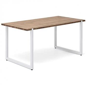 Mesa de Comedor Uley 200x80x75cm Blanca en Madera Maciza de Pino con Acabado Vintage Estilo Industrial