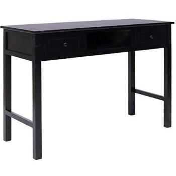 vidaXL Writing Desk Black 110x45x76 cm Wood