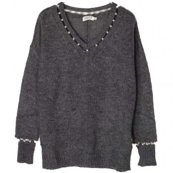 MOLLY BRACKEN Ladies Knitted Sweater - S-M, Dark Grey