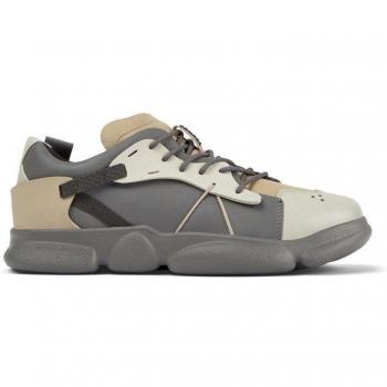 CAMPER Twins - Men's Sneakers - Grey/Beige, Size 39, Smooth Leather/Cotton Fabric
