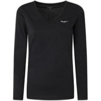 Camiseta de manga larga Pepe Jeans modelo Corine para mujer en color negro, talla M