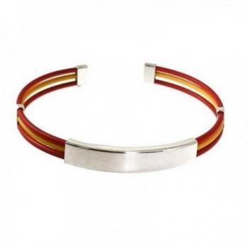 Pulsera bandera España de plata Ley 925m para mujer
