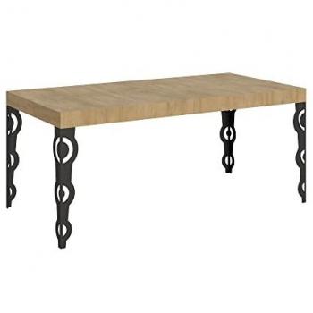 Mesa extensible Karamay 90x190/284 cm Roble Natural con Estructura Antracita