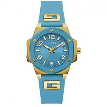 Reloj Analógico de Mujer Guess GW0555L3 con correa de acero inoxidable, esfera plateada, resistencia al agua hasta 30 metros, y diseño elegante