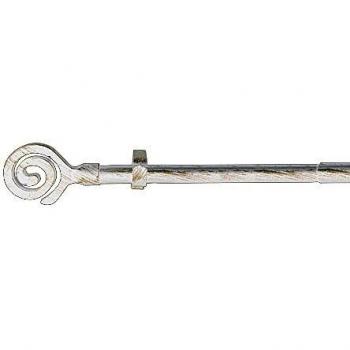 Barra Cortina Extensible Metal Ø 19 mm. Extensible 1,1 / 2,0 Metros Marfil Oro Espiga Sin Anilla