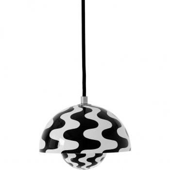 Lámpara colgante Flowerpot VP10, Ø 16 cm, negro/blanco