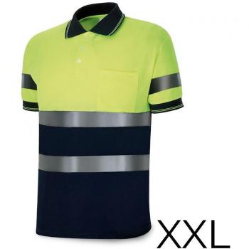 MARCA - Polo alta visibilidad bicolor manga corta. tejido poliester 160g. transpirable talla xxl