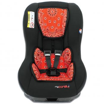 Mycarsit - Silla de coche grupo 0+/1 de 0 a 18 kg - fabricación 100% francesa - 3 estrellas test tcs - 28 colorido - reposa cabeza y asiento tapizado y acolchado.