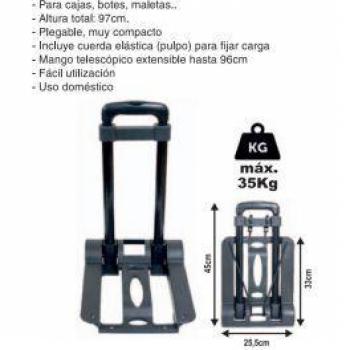Carro plegable compacto resistente de 35 Kg