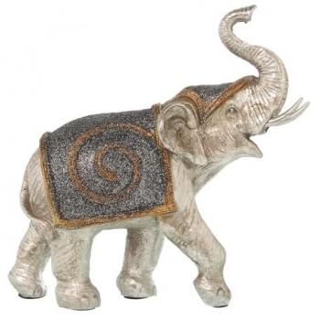 Figura Decorativa Elefante Plateado de Plástico 12 x 24 x 23 cm Alexandra House Living