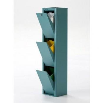 DON HIERRO - CUBEK - Cubo de basura y reciclaje lacado, 3 cubos gran capacidad