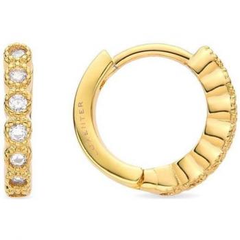 Pendientes Luxenter Merwa de Circonita Brillante, acabados en oro amarillo de 18 quilates