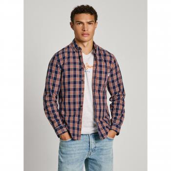 Pepe Jeans - Camisa de hombre regular fit con estampado de cuadros multicolor, modelo Morgan 594DULWICH BLUE