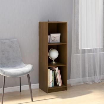 Librería/Divisor de habitaciones en madera maciza de pino color marrón miel