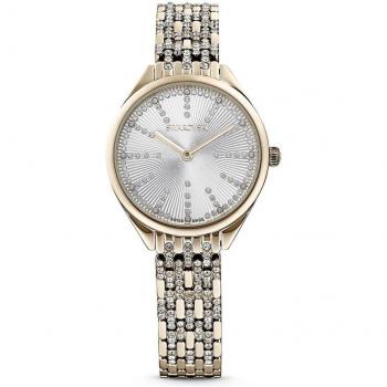 Swarovski Attract Women's Watch - Swiss Made, Gold Tone Finish, White Pavé Crystals