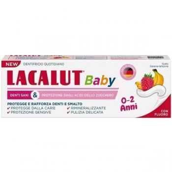 Pasta de dientes LACALUT BABY para niños de 0 a 2 años, 55 ml, protección contra caries y ácidos del azúcar
