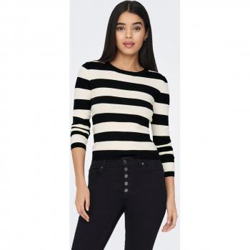 Jersey de mujer de punto fino acanalado a rayas