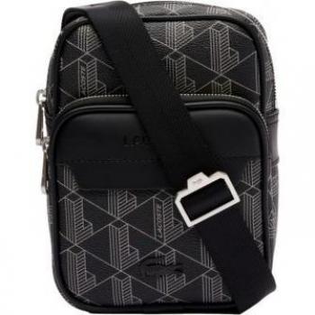 Lacoste Men's Monogram Pouch Satchel Black NH4409LX