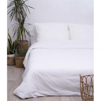 Funda Nórdica Fresh SISOMDOS 100% Algodón Lavado, Tacto Suave, Blanco, Sin Encogimientos, Antialérgica, Incluye Perfume - Cama 105 cm (180x260 cm