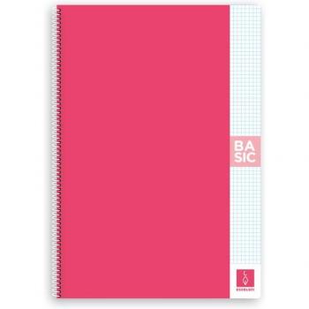 Libreta espiral Escolofi Basic A4 80 hojas 4x4 rosa