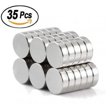 (35 Piezas) Disco Circulo Magnético de Neodimio Muy Fuerte – Imán Redondo Circular Super Fuerte de (6mm x 1mm) - Nevera, Congelador, Oficina, Pizarra, Casa, Fotografías, Arte, Manualidades y Mucho Mas