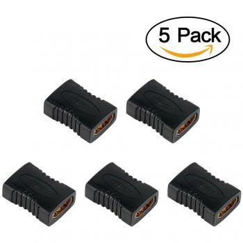 VANDESAIL Paquete de 5 acopladores HDMI hembra a hembra 1080P