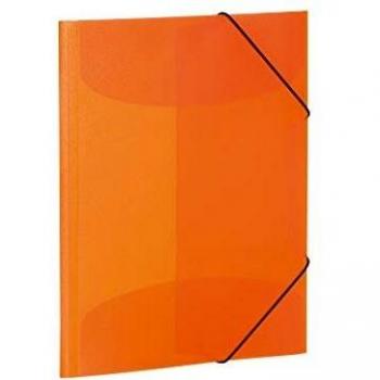 Carpeta Esquinera HERMA A3 PP Naranja Translúcido con Gomas y Solapas