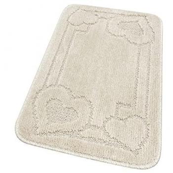 Alfombra de baño antideslizante absorbente 50x110 cm color sólido beige 100% Made in Italy