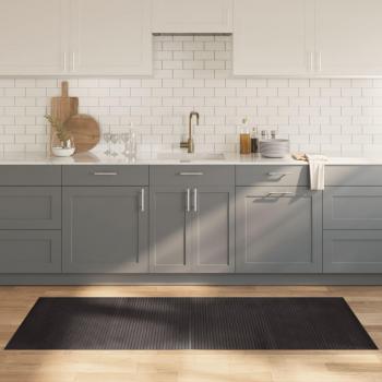 Alfombra rectangular de bambú marrón oscuro 80x200 cm