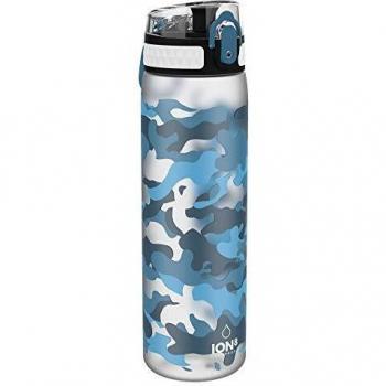 Ion8 Delgada Botella Agua, Sin Fugas, Camuflaje Azul, 600ml