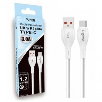 Cable USB Tipo-C 3.0 de Carga Rápida Digivolt Profesional 1.2m Modelo CB-8271