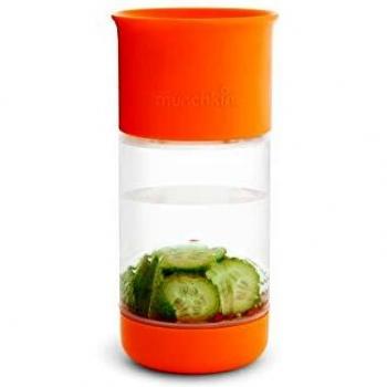 Munchkin Miracle 360° - Vaso de aprendizaje con infusor de frutas, 14oz /414ml, Naranja