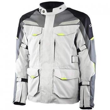 OJ AFTER - Chaqueta para moto de 4 estaciones para hombre, gris y amarillo fluorescente, 3XL