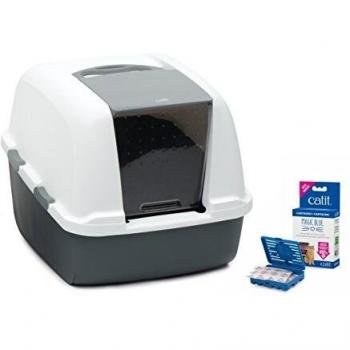 Catit Magic Blue Hooded, Caja de arena para gatos, Jumbo