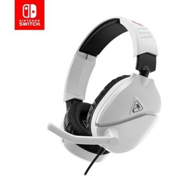 Auriculares Gaming con Cable Turtle Beach Recon 70 para Nintendo Switch y Switch 2, Blanco y Negro, Micrófono Plegable