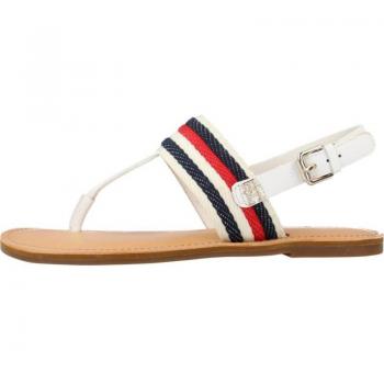 Sandalias Mujer Tommy Hilfiger Flat Sandal Corporate Color Blanco YB YBL