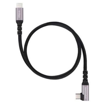 Cable USB-C Acodado 3 m Nanocable 3.2 Gen 2 10 Gbps 100W/5A 4K/60Hz Negro