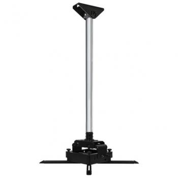 Soporte de Techo Universal B-Tech BT893-FD200/BC para Proyectores Pesados hasta 70kg - 2.0m, Negro con Poste Cromado